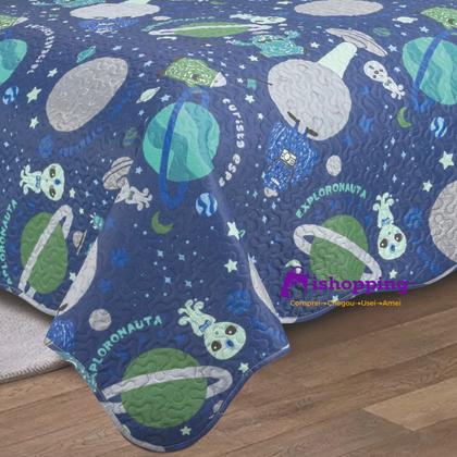 Imagem de Colcha Cobre Leito Solteiro Roupa De Cama Dupla Face Kit 2