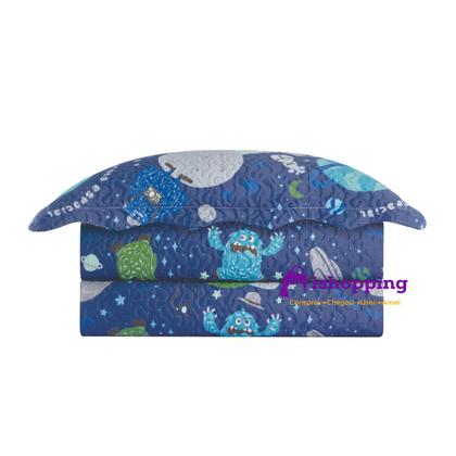 Imagem de Colcha Cobre Leito Solteiro Roupa De Cama Dupla Face Kit 2