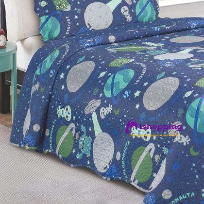 Imagem de Colcha Cobre Leito Solteiro Roupa De Cama Dupla Face Kit 2