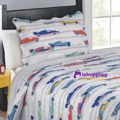 Imagem de Colcha Cobre Leito Solteiro Roupa De Cama Dupla Face Kit 2