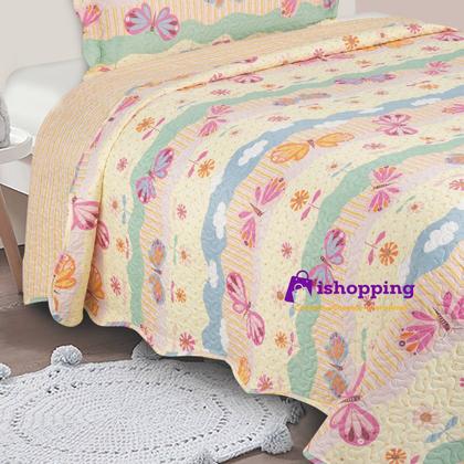 Imagem de Colcha Cobre Leito Solteiro Roupa De Cama Dupla Face Kit 2