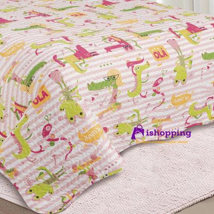 Imagem de Colcha Cobre Leito Solteiro Roupa De Cama Dupla Face Kit 2