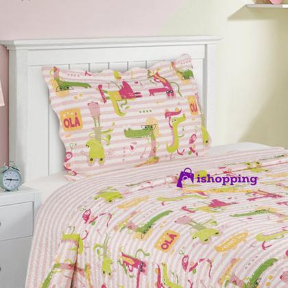 Imagem de Colcha Cobre Leito Solteiro Roupa De Cama Dupla Face Kit 2