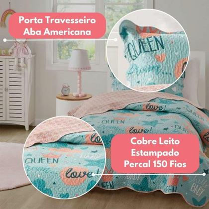 Imagem de Colcha Cobre Leito Solteiro Roupa De Cama Dupla Face Kit 2