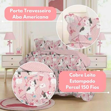 Imagem de Colcha Cobre Leito Solteiro Roupa De Cama Dupla Face Kit 2