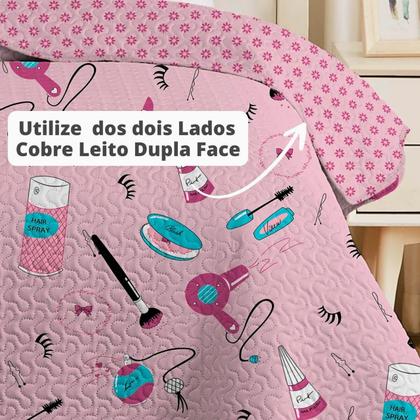 Imagem de Colcha Cobre Leito Solteiro Roupa De Cama Dupla Face Kit 2