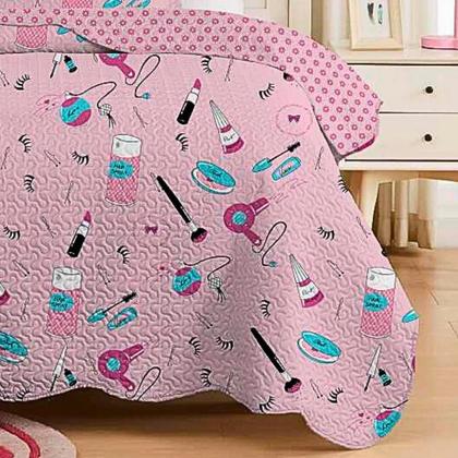 Imagem de Colcha Cobre Leito Solteiro Roupa De Cama Dupla Face Kit 2