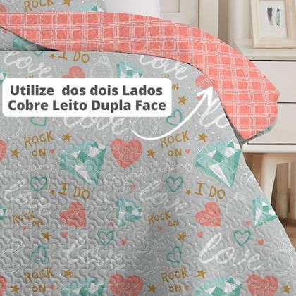 Imagem de Colcha Cobre Leito Solteiro Roupa De Cama Dupla Face Kit 2