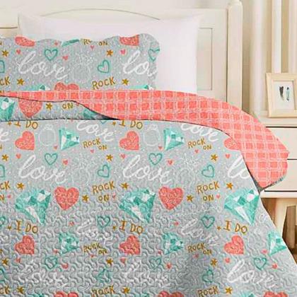 Imagem de Colcha Cobre Leito Solteiro Roupa De Cama Dupla Face Kit 2