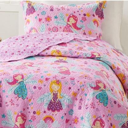 Imagem de Colcha Cobre Leito Solteiro Roupa De Cama Dupla Face Kit 2