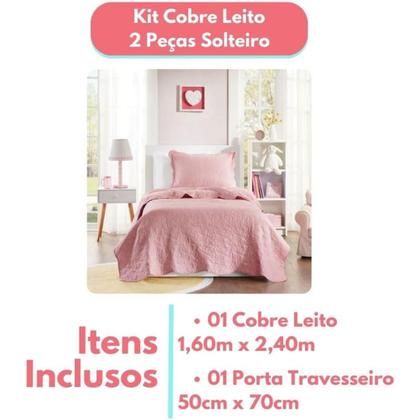 Imagem de Colcha Cobre Leito Solteiro Roupa De Cama Dupla Face Kit 2