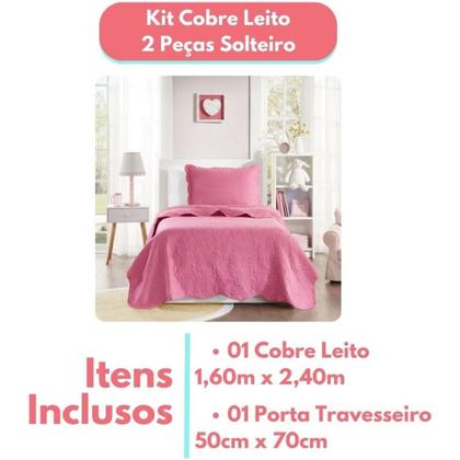 Imagem de Colcha Cobre Leito Solteiro Roupa De Cama Dupla Face Kit 2
