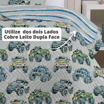 Imagem de Colcha Cobre Leito Solteiro Roupa De Cama Dupla Face Kit 2