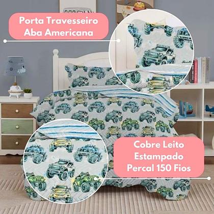 Imagem de Colcha Cobre Leito Solteiro Roupa De Cama Dupla Face Kit 2