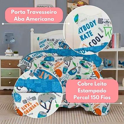 Imagem de Colcha Cobre Leito Solteiro Roupa De Cama Dupla Face Kit 2