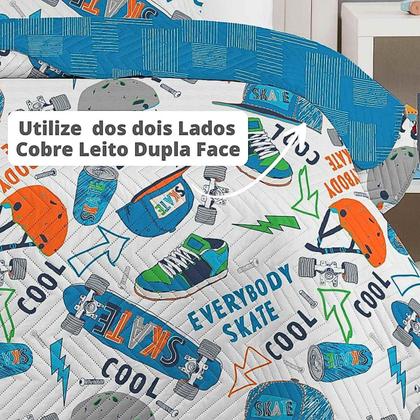 Imagem de Colcha Cobre Leito Solteiro Roupa De Cama Dupla Face Kit 2