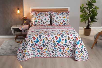 Imagem de Colcha cobre leito Viena Casal Queen Percal 200 fios  tecido parte inferior 100% algodão