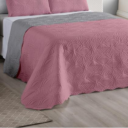 Imagem de Colcha de Cama Box Casal Queen Size Cobre Leito Bouti Dupla Face Matelado 03 Peças Tropical