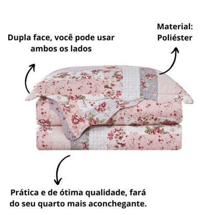 Imagem de Colcha Evolution Patchwork Canion Camesa Casal