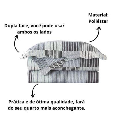 Imagem de Colcha Evolution Patchwork Skada Camesa Casal