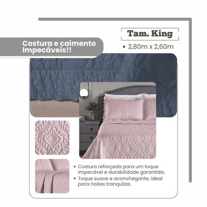 Imagem de Colcha grande king 3pc super soft cobre leito boutis liso