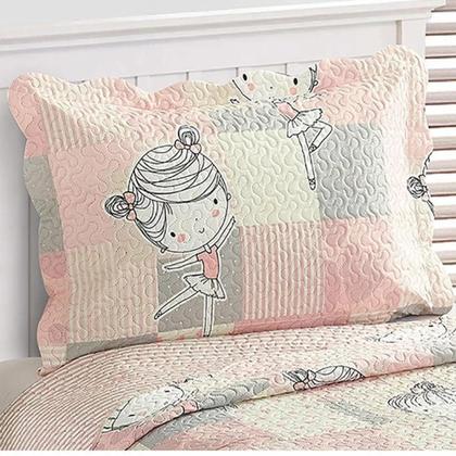 Imagem de Colcha Infantil Solteiro Dupla Face Camesa Patchwork