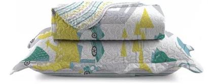 Imagem de Colcha Infantil Solteiro Dupla Face Camesa Patchwork