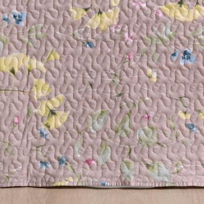 Imagem de Colcha + Jogo De Cama Bouti Estampado Casal 07 Peças 100% Poliéster - Lavanda