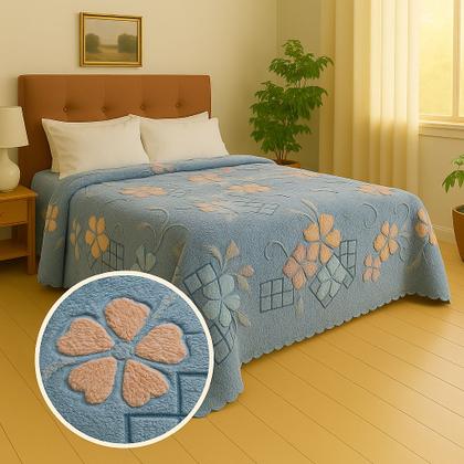 Imagem de Colcha Jolitex Aconchego Design Relevo Toque Aveludado Macio