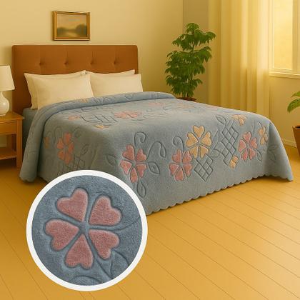 Imagem de Colcha Jolitex Aconchego Design Relevo Toque Aveludado Macio