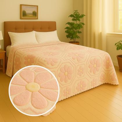 Imagem de Colcha Jolitex Aconchego Design Relevo Toque Aveludado Macio