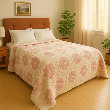 Imagem de Colcha Jolitex Aconchego Design Relevo Toque Aveludado Macio