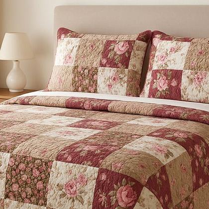 Imagem de Colcha king 3 Peças Percal 400 Fios Cobre Leito Toque Macio