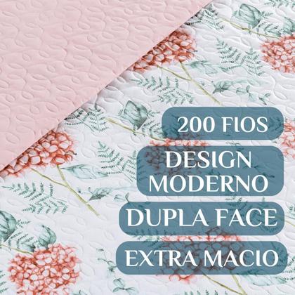 Imagem de Colcha King Babado Selin Bordado Dupla Face Algodão 200 Fios