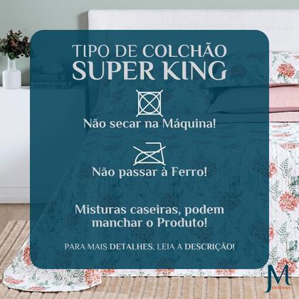 Imagem de Colcha King Babado Selin Bordado Dupla Face Algodão 200 Fios