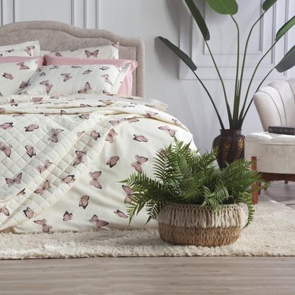 Imagem de Colcha Kit Cobre Leito Cama Queen 3 Peças Essencialle Algodão 160 Fios Varias Cores Estampado Luxo