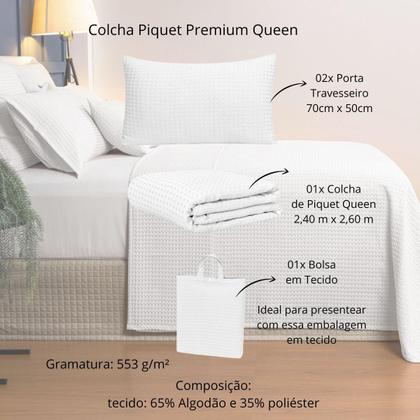 Imagem de Colcha Piquet Queen Lavive Favo 03 Peças 2,40X2,60M Branco