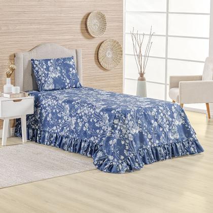 Imagem de Colcha Premium Solteiro Percal 400 Fios Toque Macio 2 Peças