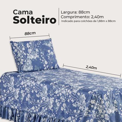 Imagem de Colcha Premium Solteiro Percal 400 Fios Toque Macio 2 Peças