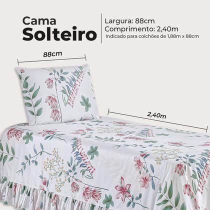 Imagem de Colcha Premium Solteiro Percal 400 Fios Toque Macio 2 Peças