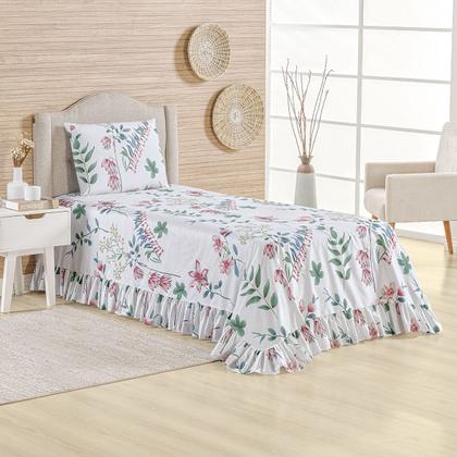 Imagem de Colcha Premium Solteiro Percal 400 Fios Toque Macio 2 Peças