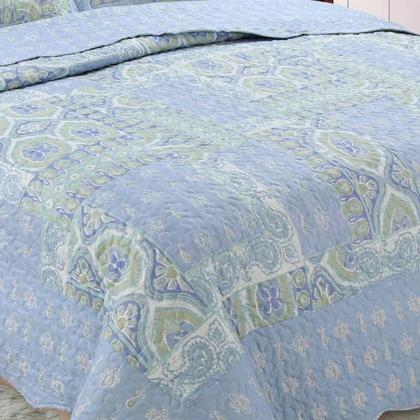 Imagem de Colcha Queen Cobre Leito Patchwork Bouti Sultan Realce Top