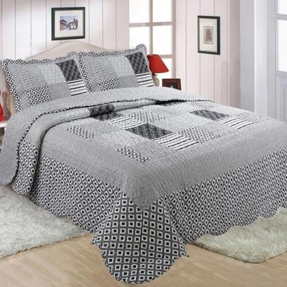 Imagem de Colcha Queen Cobre Leito Patchwork Bouti Sultan Realce Top