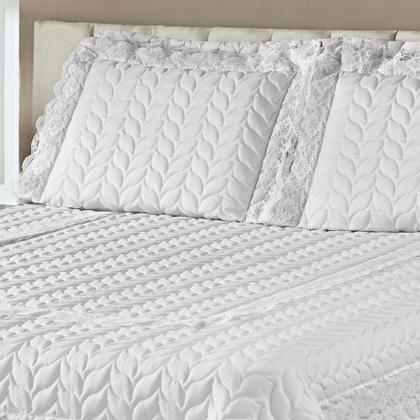 Imagem de Colcha Queen Romantica Micropercal 200 Fios 5 Peças - Branco
