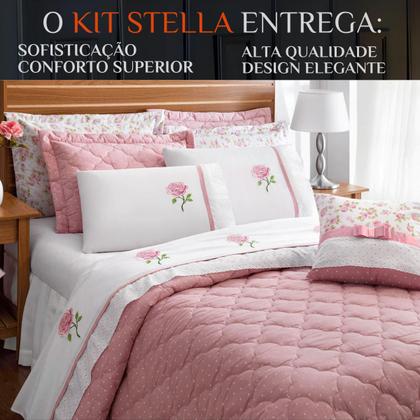 Imagem de Colcha Queen Size Stella 100% Algodão Bordado Super Luxuoso ATHENA