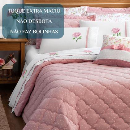 Imagem de Colcha Queen Size Stella 100% Algodão Bordado Super Luxuoso