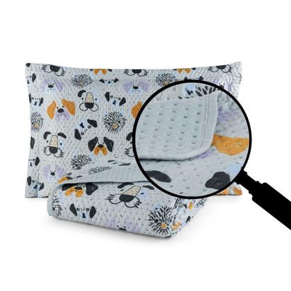 Imagem de Colcha solteiro boutis menino porta travesseiro cobre leito