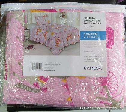 Imagem de Colcha Solteiro Feminino evolution patchwork solteiro