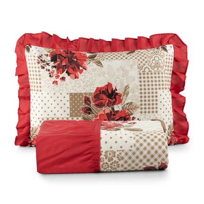 Imagem de Colcha Solteiro Lorena 2 Peças De Tecido estampado Com Babado 2,50m x 1.80m