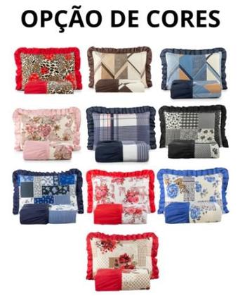 Imagem de Colcha Solteiro Lorena 2 Peças De Tecido estampado Com Babado 2,50m x 1.80m